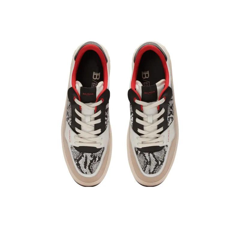 BALMAIN B-Court Flip Snakeskin-effect Sneakers - Banlieue91 -