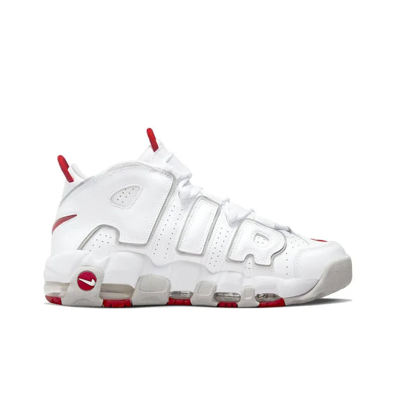 Nike Air More Uptempo 96 White Grey Fog University Red - Banlieue91 -