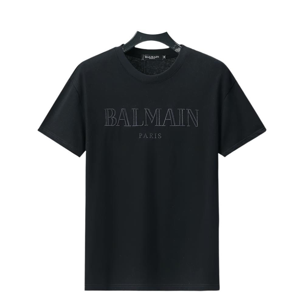 Balmain Black T-Shirt Without Collar - Banlieue91