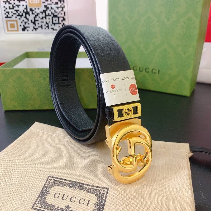 GUCCI Embellished coated-canvas and leather belt 'Black' - Banlieue91