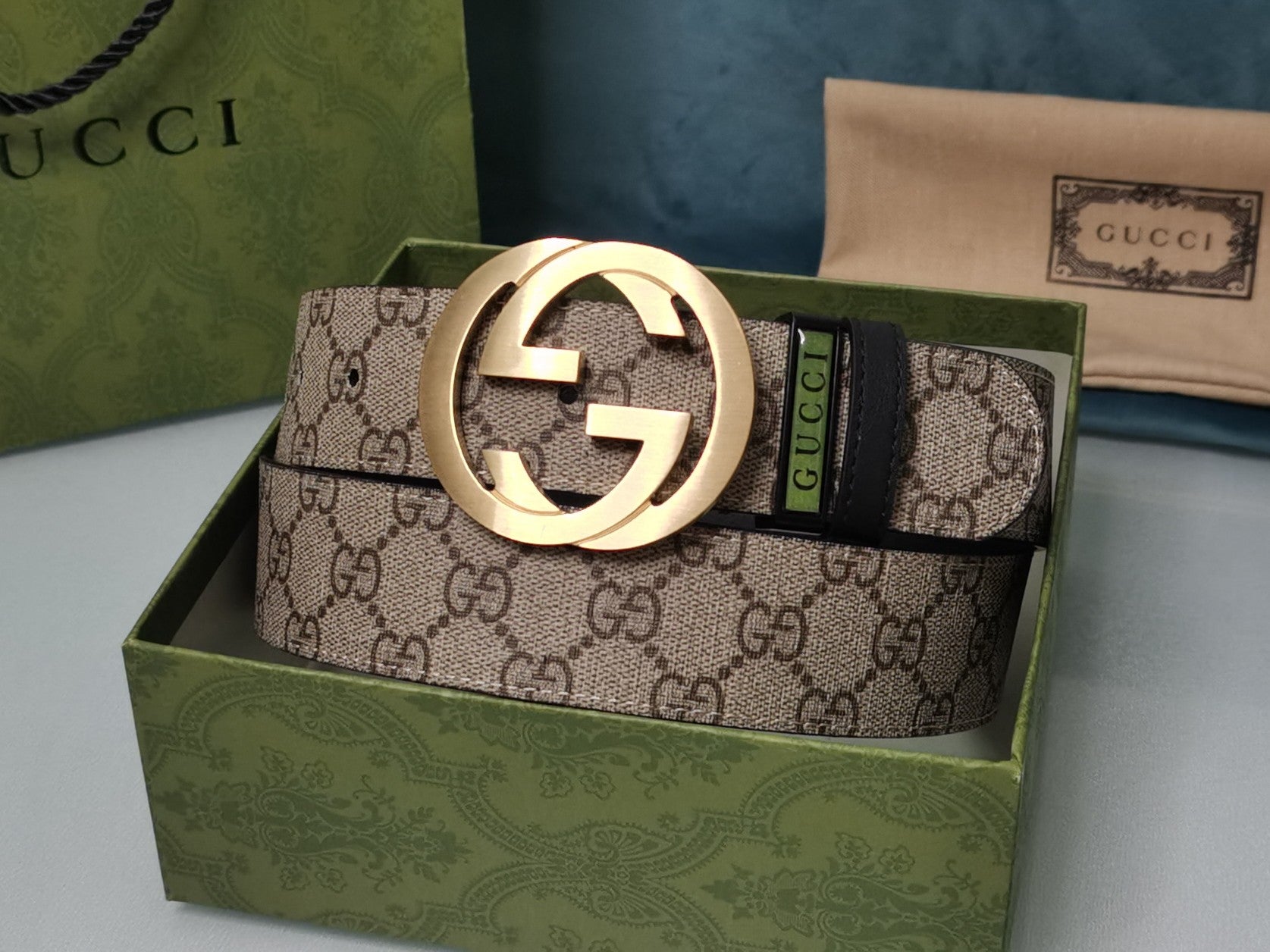 GUCCI Embellished coated-canvas and leather belt - Banlieue91