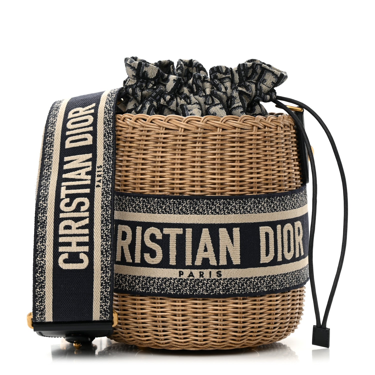 Christian Dior Wicker Oblique Drawstring Bucket Bag - Banlieue91