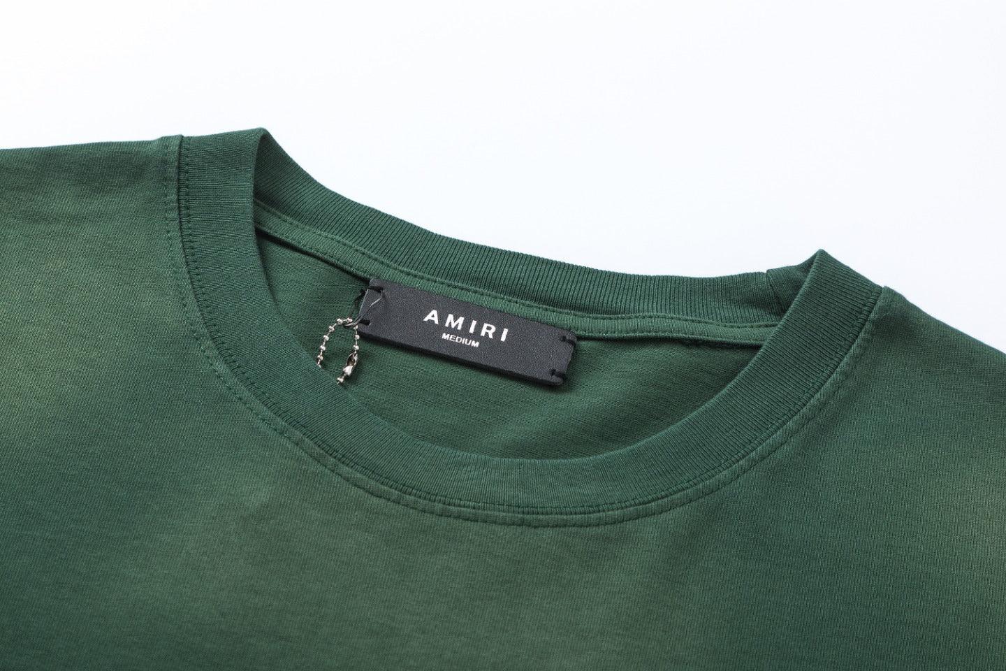 Amiri Lion Green T-Shirt Without Collar - Banlieue91