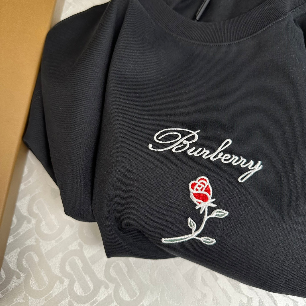 Burberry T-Shirt With Rose Without Collar 'Black' - Banlieue91