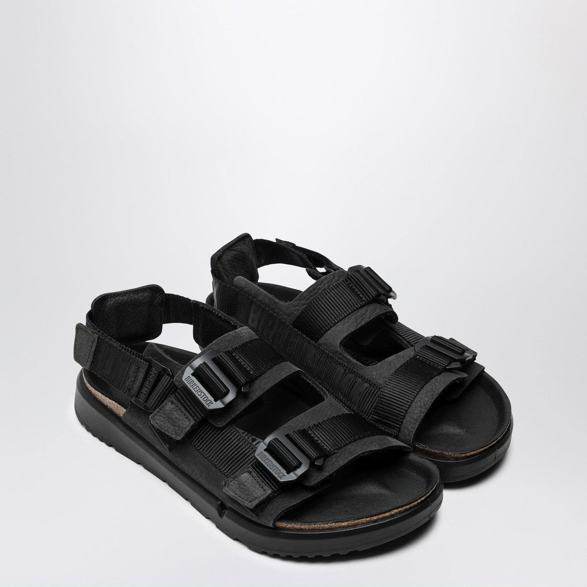 Birkenstock Black Shinjuku Sandal In Natural Leather And Tissue | Banlieue91