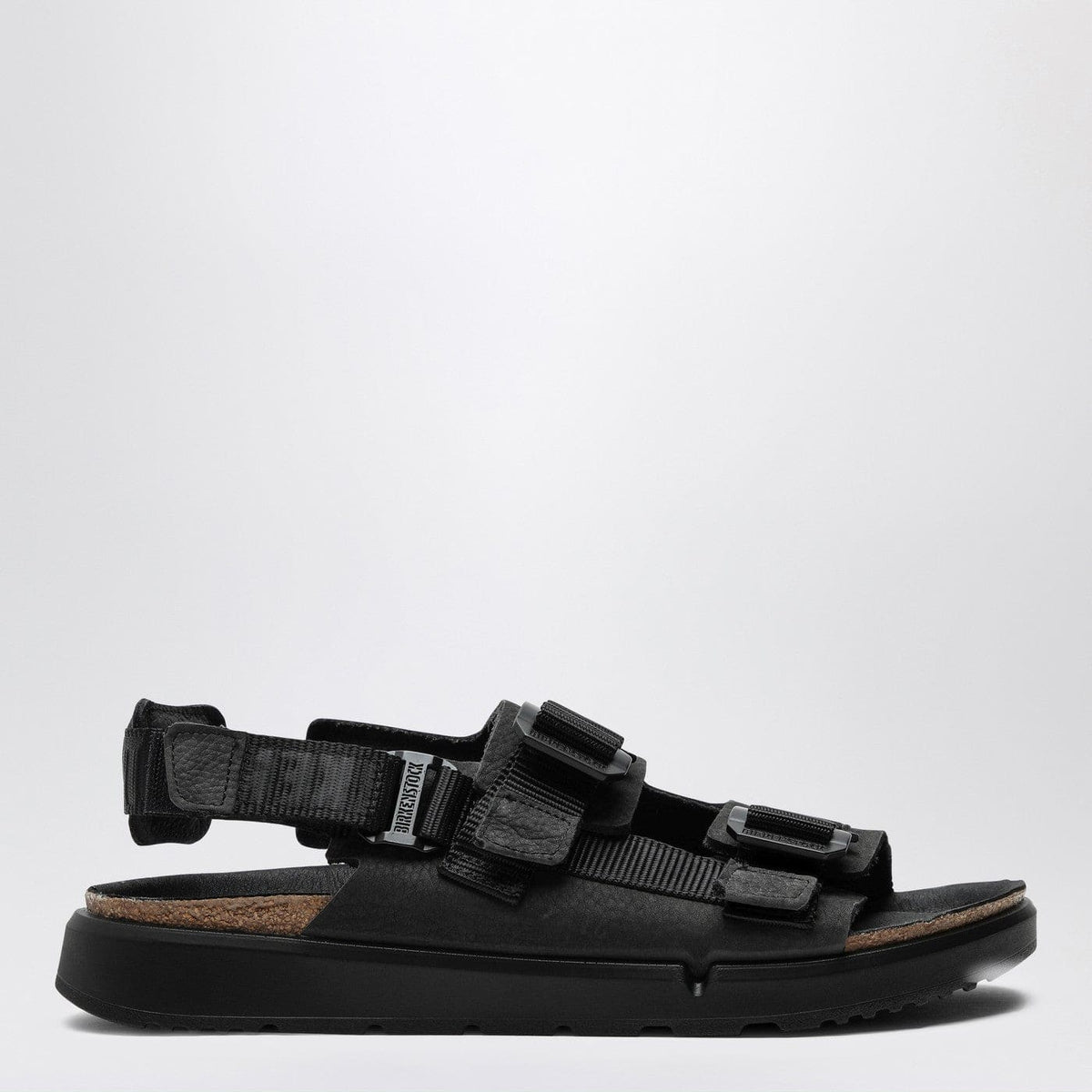 Birkenstock Black Shinjuku Sandal In Natural Leather And Tissue | Banlieue91
