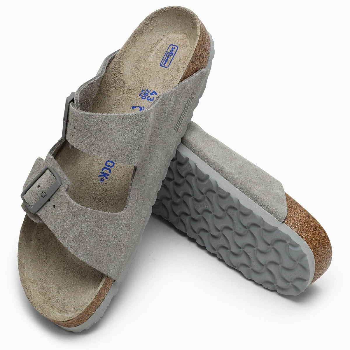 Birkenstock Slide Arizona Grey Leather | Banlieue91