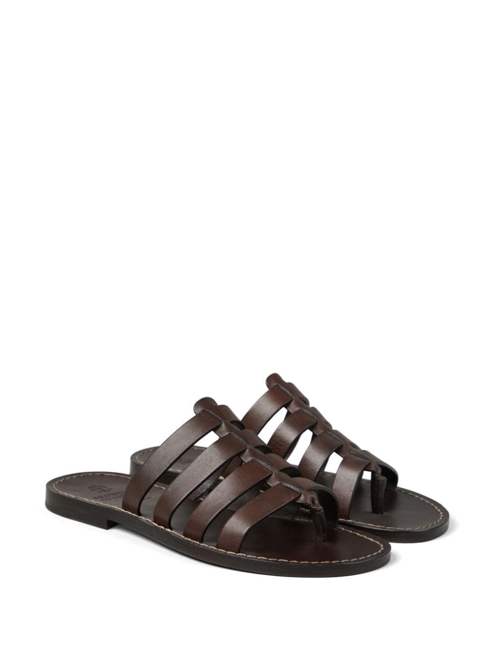 Brunello Cucinelli Leather Flat Sandals | Banlieue91
