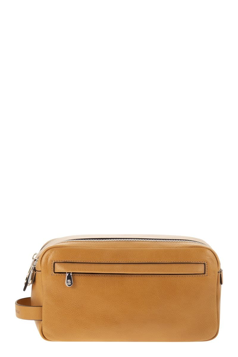 BRUNELLO CUCINELLI Mini Cowhide Beauty Case with Double Zip Closure - Functional Design | Banlieue91