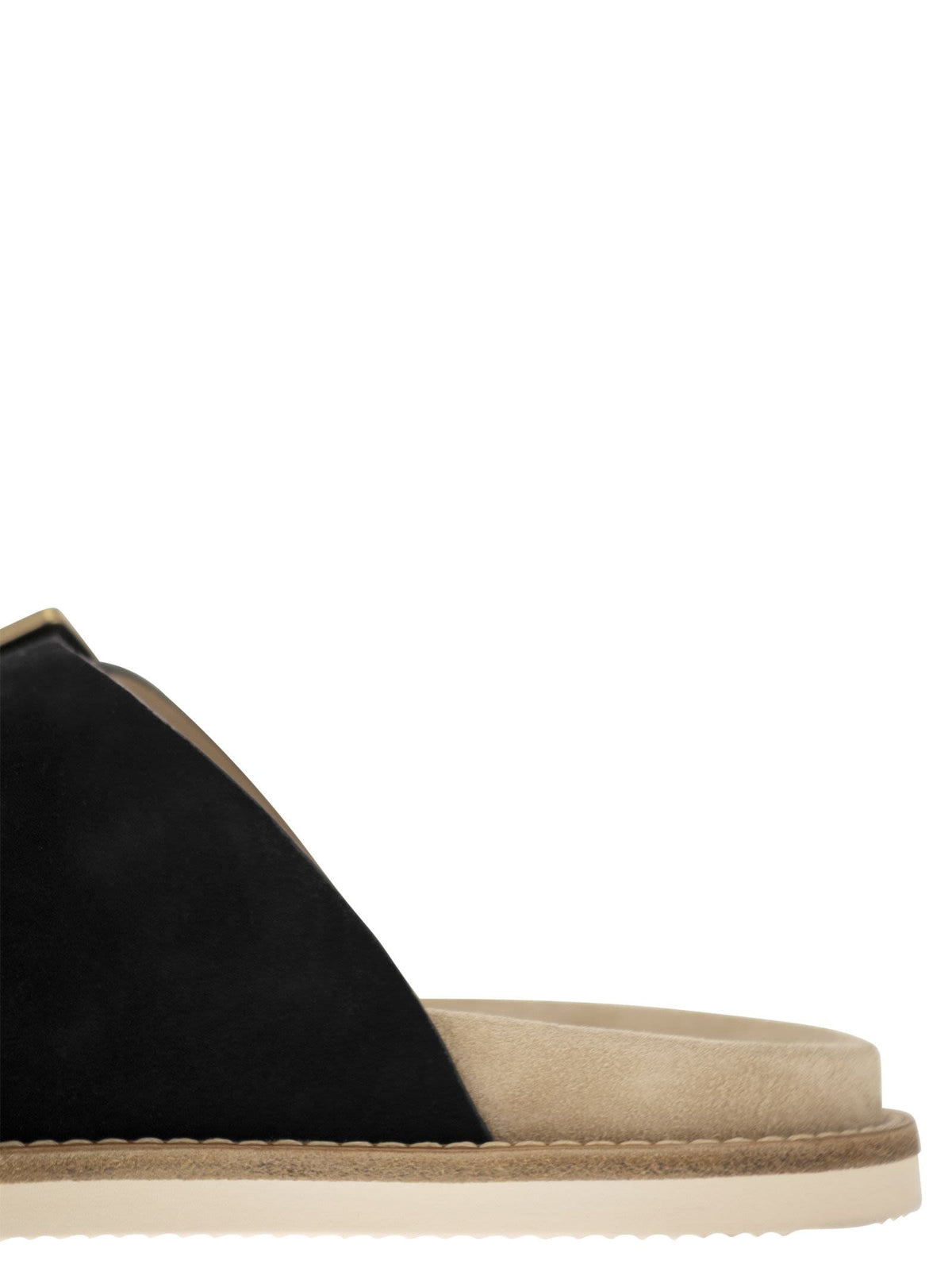 Brunello Cucinelli Urban Slides In Washed Suede | Banlieue91