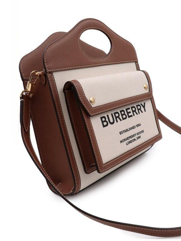 Burberry Canvas Smooth Calfskin Mini Two Tone Freya Tote | Banlieue91