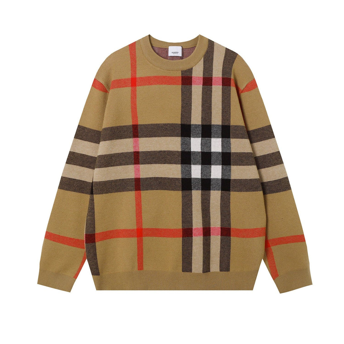 BURBERRY Check Technical Cotton Sweater In Archive Beige | Banlieue91