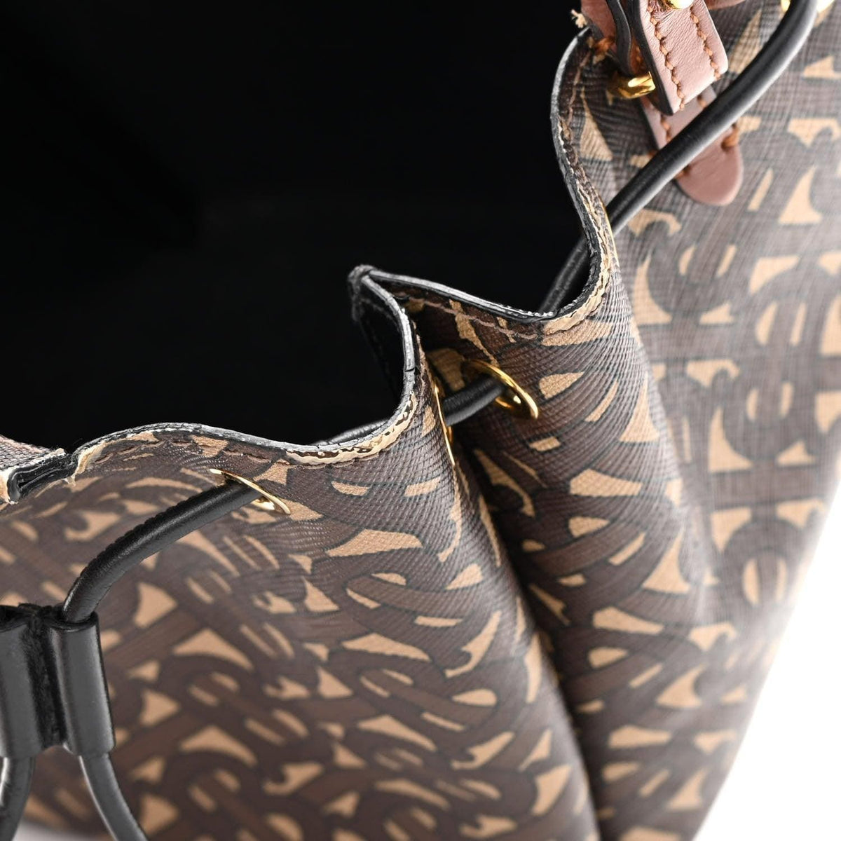 Burberry E-canvas Monogram TB Bucket Bag Bridle | Banlieue91