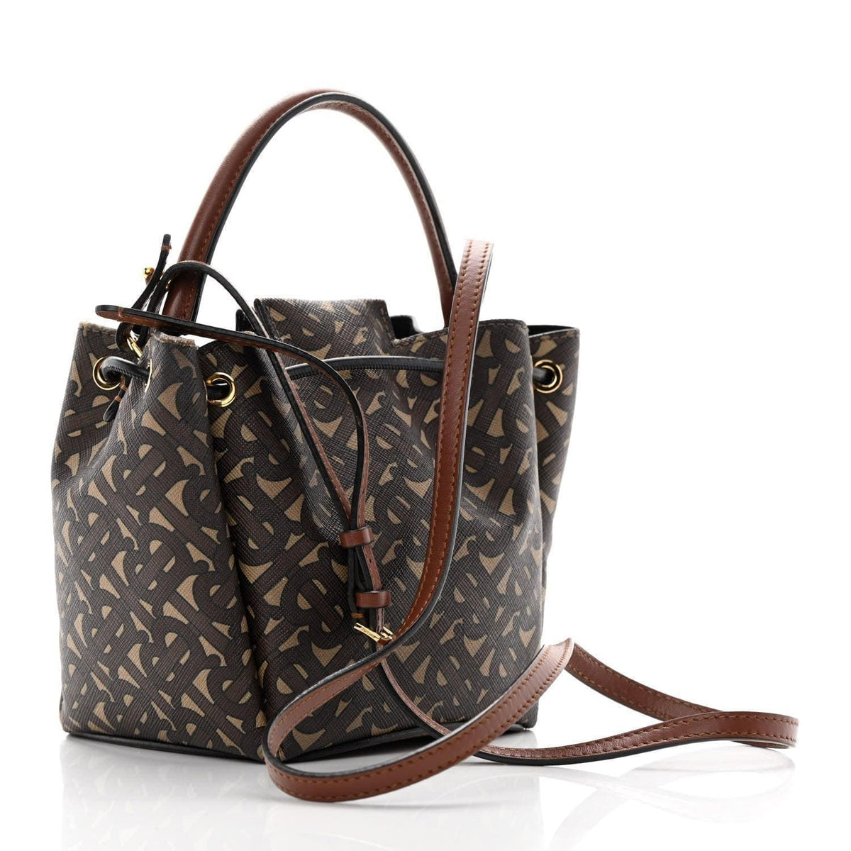 Burberry E-canvas Monogram TB Bucket Bag Bridle | Banlieue91