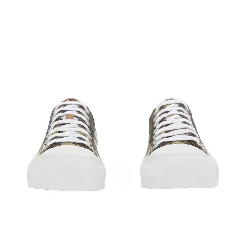 Burberry Exaggerated Check Cotton Sneakers Wheat | Banlieue91