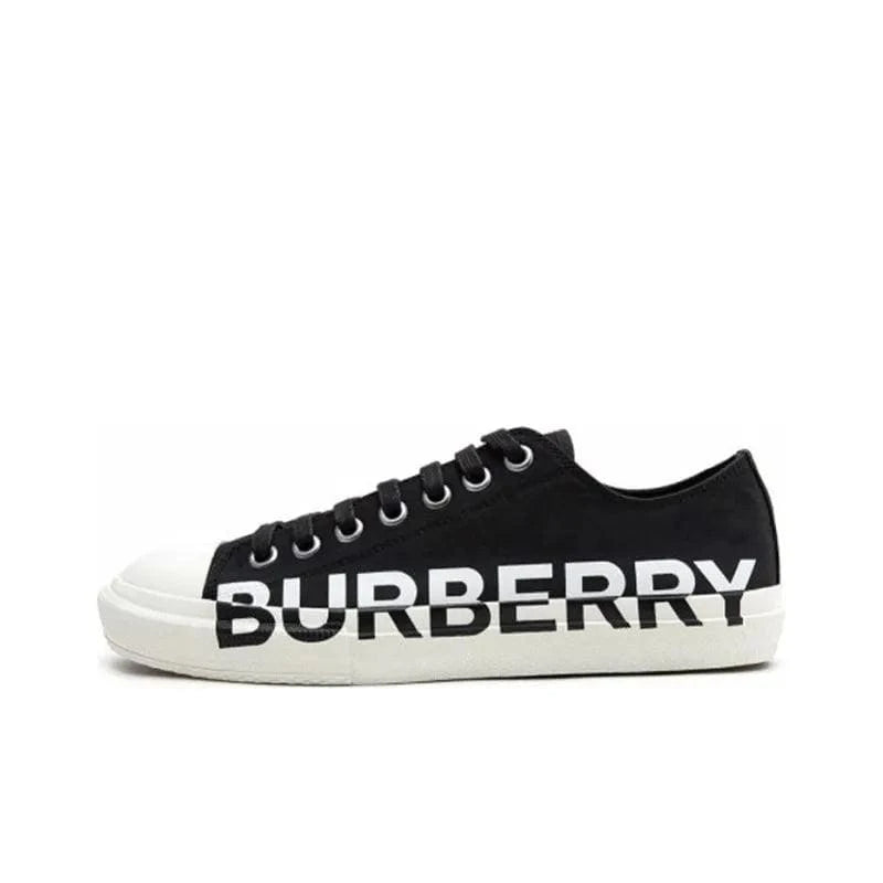Burberry Logo Print Two Toned Sneakers 'Black Cotton White Sole' | Banlieue91