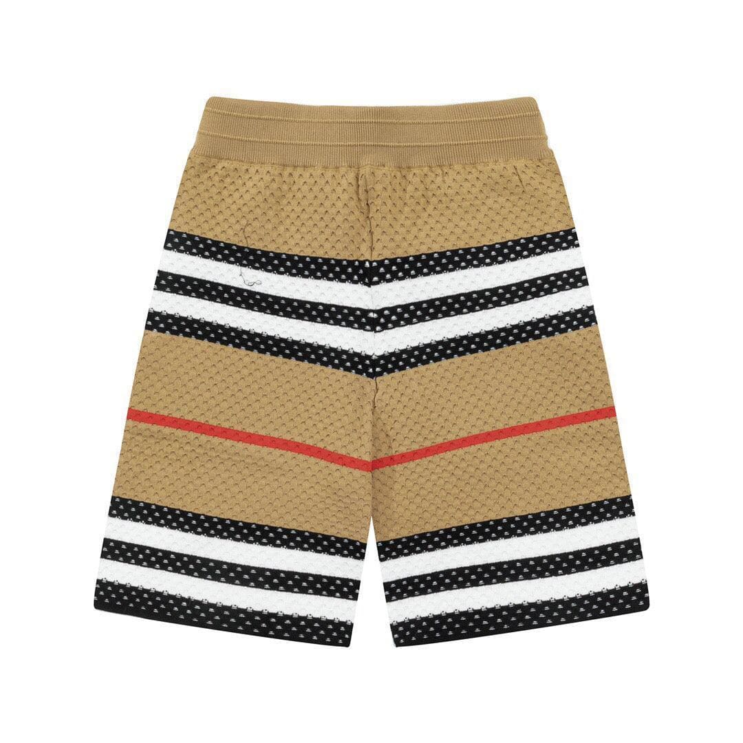 Burberry Men's Striped Cotton Knit Basketball Shorts 'Beige' | Banlieue91