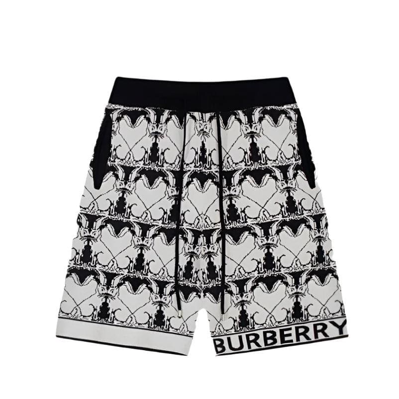 Burberry Men's Striped Cotton Knit Basketball Shorts 'Black/White' | Banlieue91
