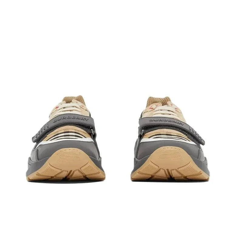 Burberry Ramsey Vintage Check Suede Leather Sneakers Grey Archive Beige | Banlieue91