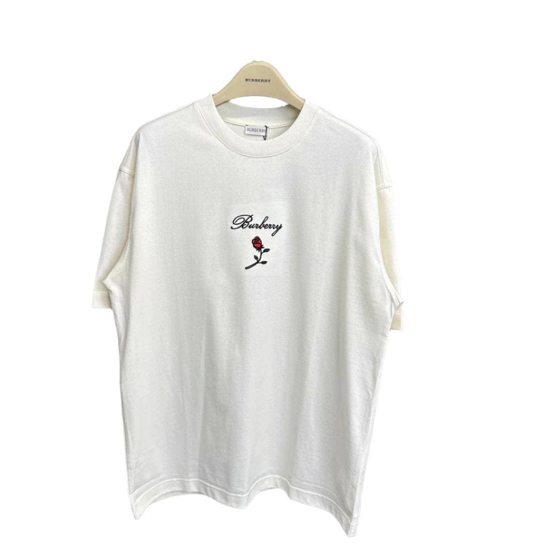 Burberry T-Shirt With Rose Without Collar 'White' | Banlieue91