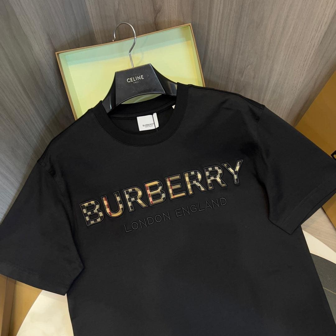 Burberry T-Shirt Without Collar 'Black & Beige' | Banlieue91