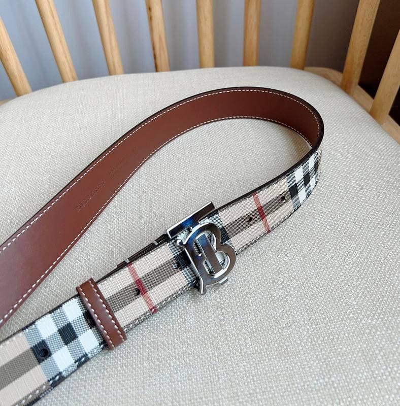Burberry TB Belt E-Canvas & Leather Vintage | Banlieue91