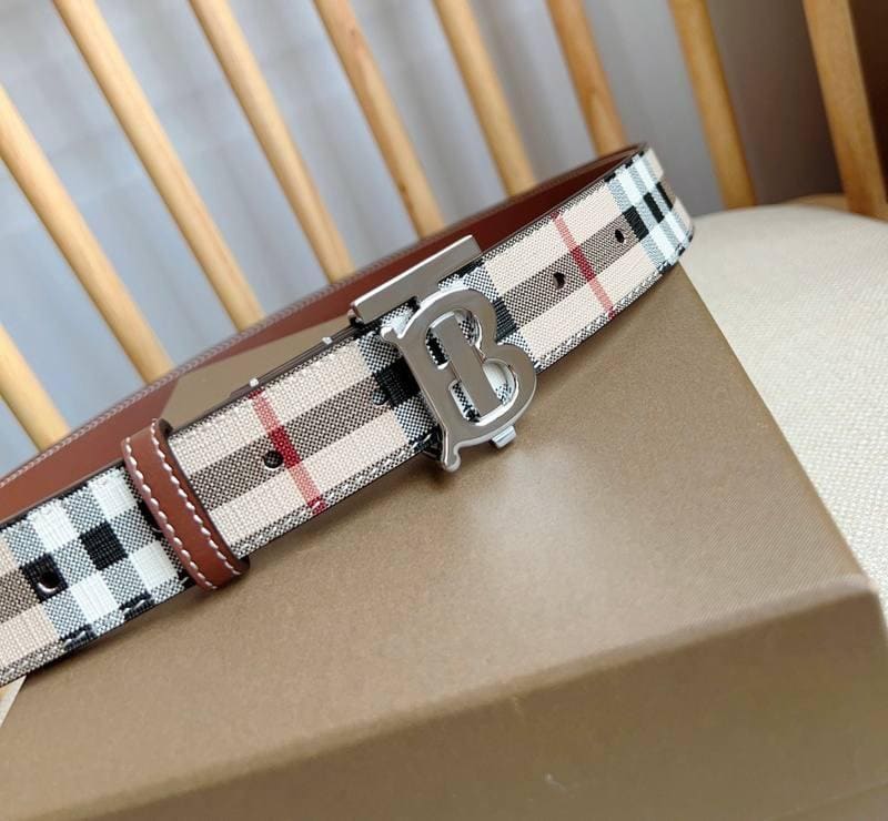 Burberry TB Belt E-Canvas & Leather Vintage | Banlieue91