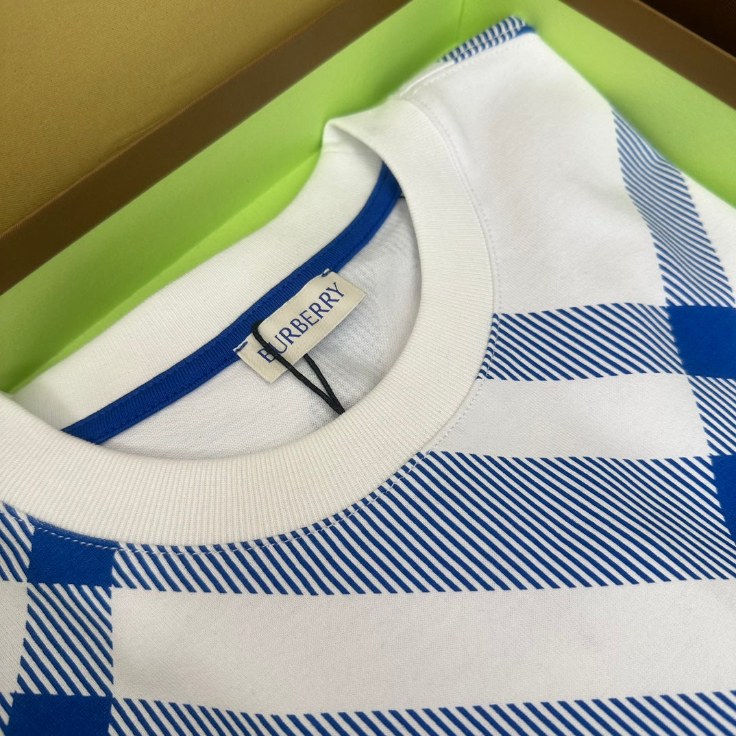 Burberry T-Shirt Without Collar 'Blue & White' - Banlieue91