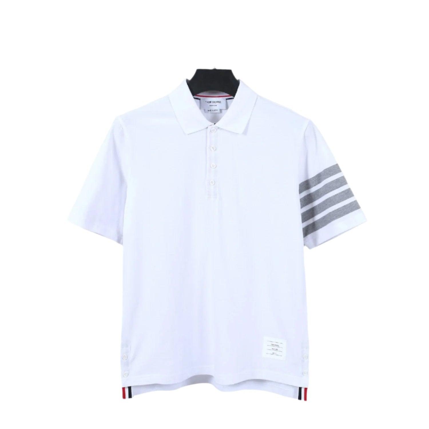 Thom Browne White T-Shirt with Collar - Banlieue91