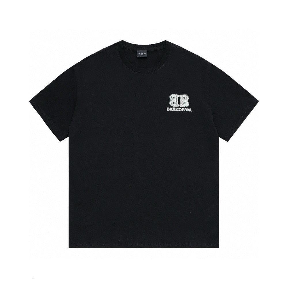 Balenciaga Black T-Shirt Without Collar - Banlieue91