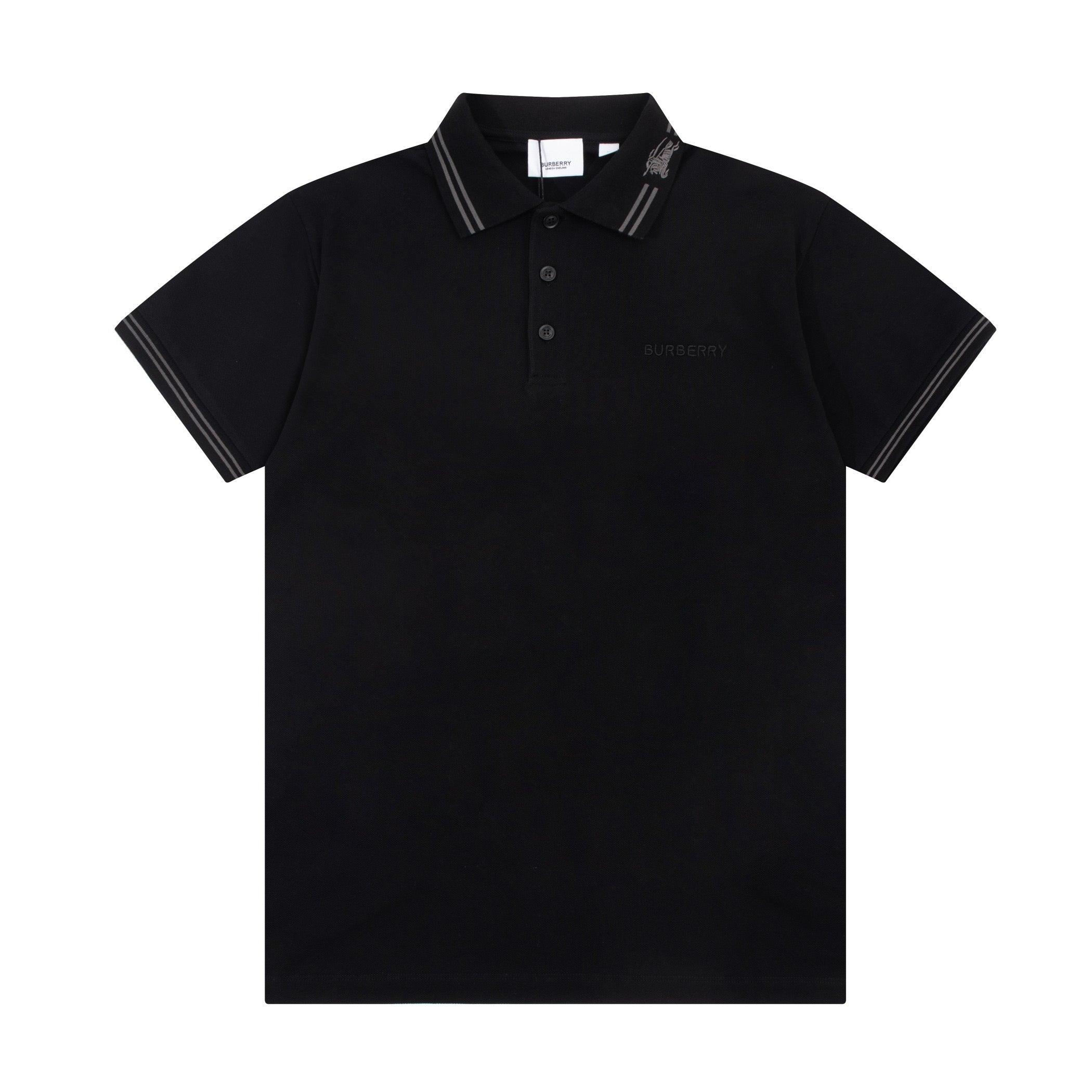 Burberry Black T-Shirt With Collar - Banlieue91