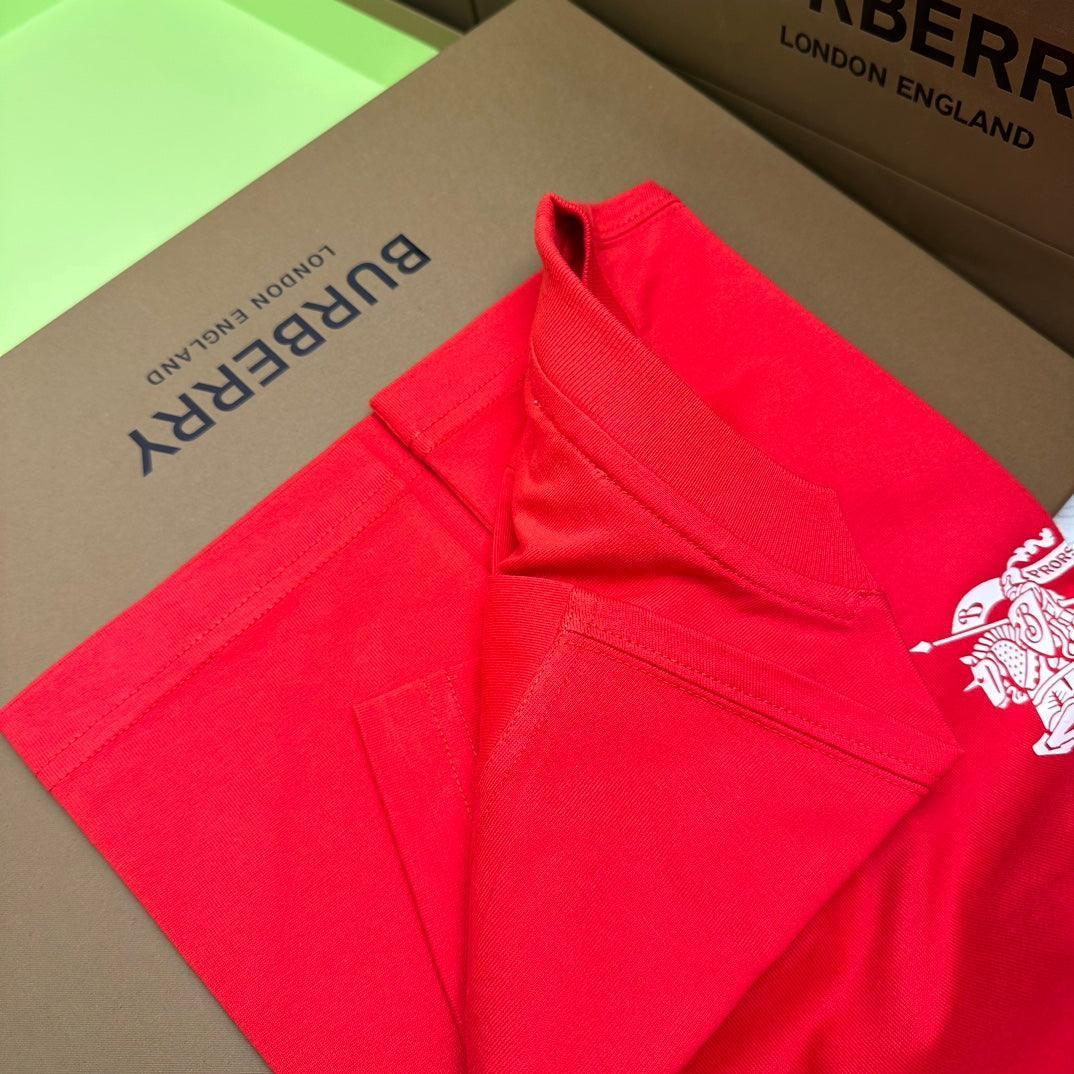 Burberry Red T-Shirt Without Collar - Banlieue91