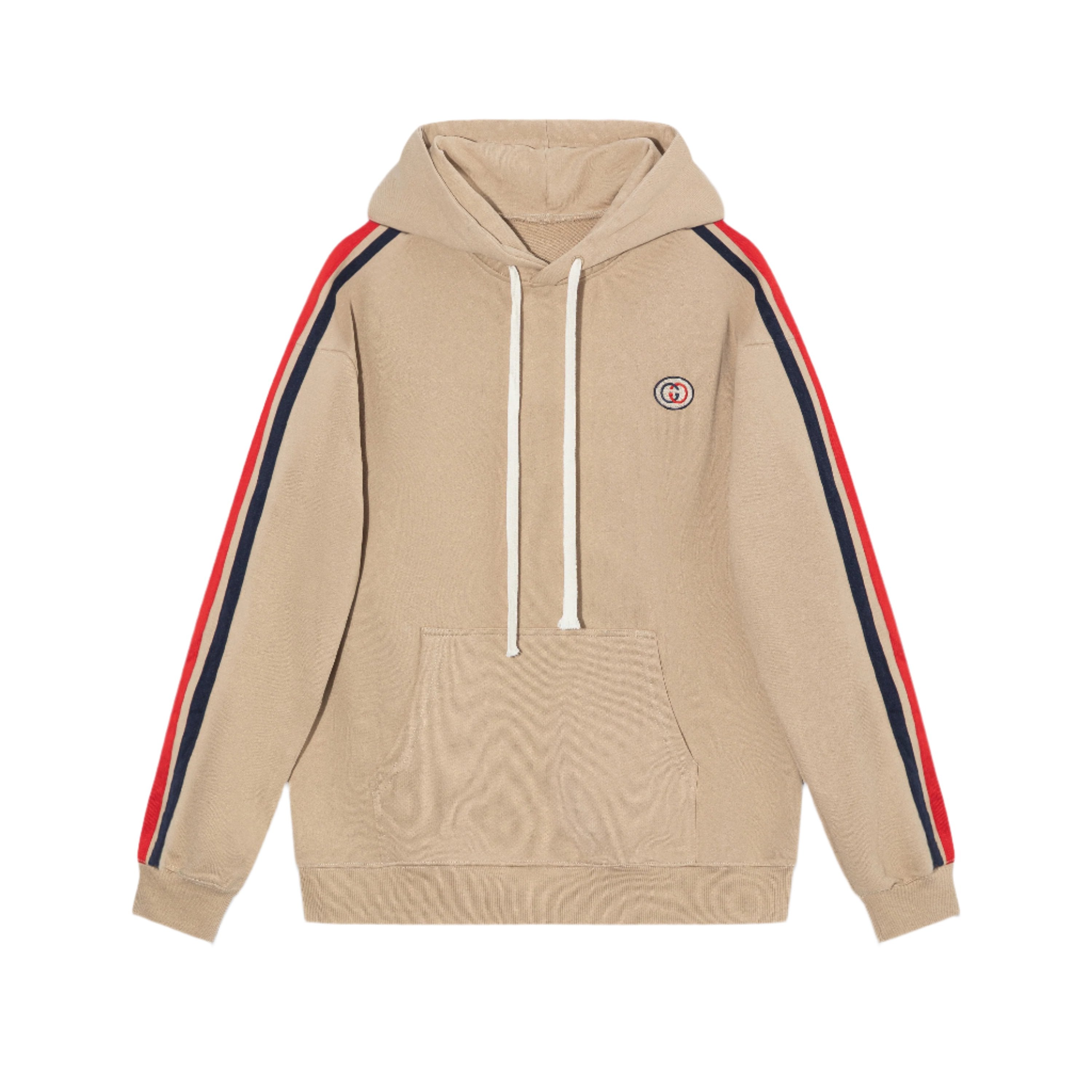 GUCCI Stripe-detail Gg Hoodie In Paste - Banlieue91