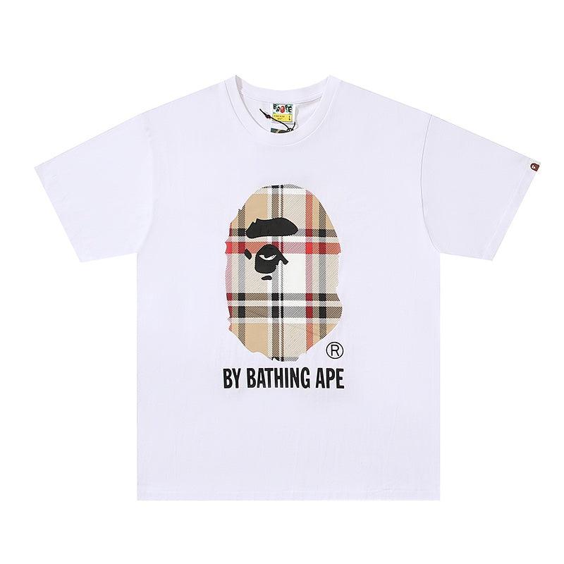 Bathing Ape Check by Bathing Tee White/Beige - Banlieue91