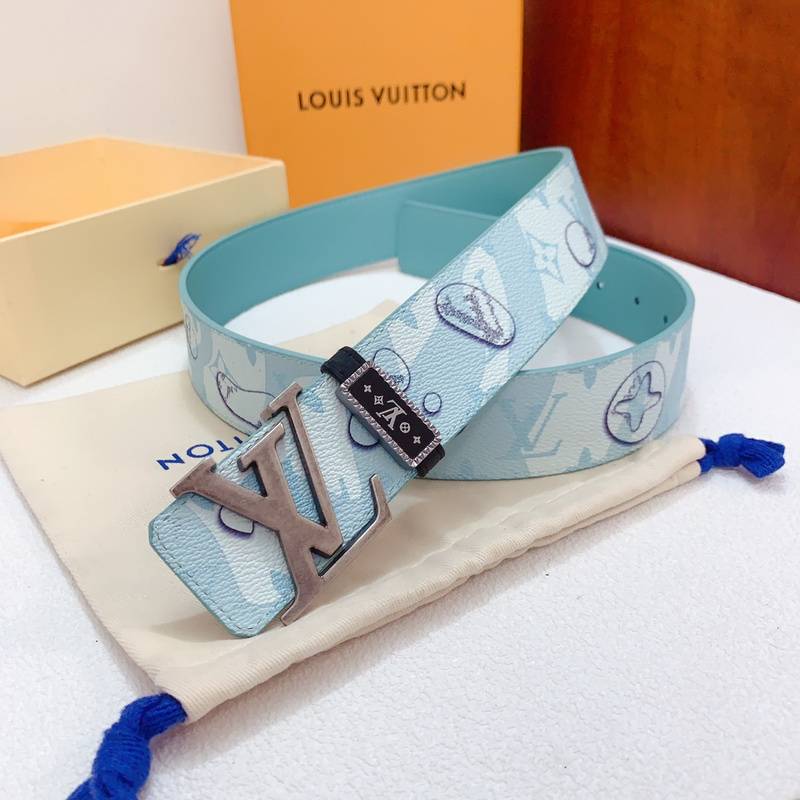 Louis Vuitton Double Belt Logo 'Light Blue' - Banlieue91