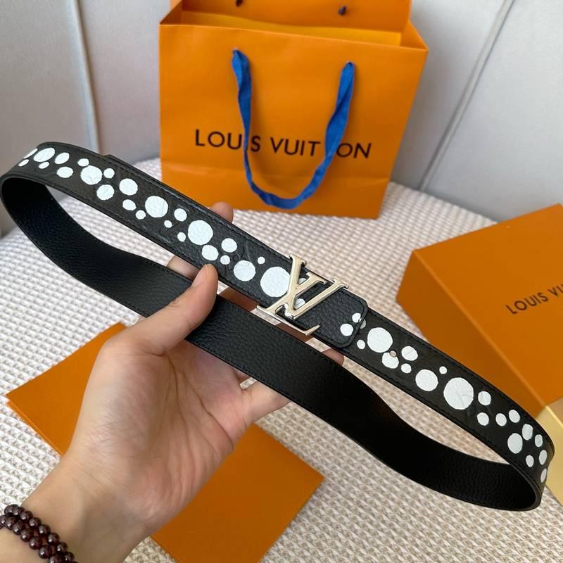 Louis Vuitton x Yayoi Kusama LV Initiales Reversible Infinity Dots Belt Black/White - Banlieue91