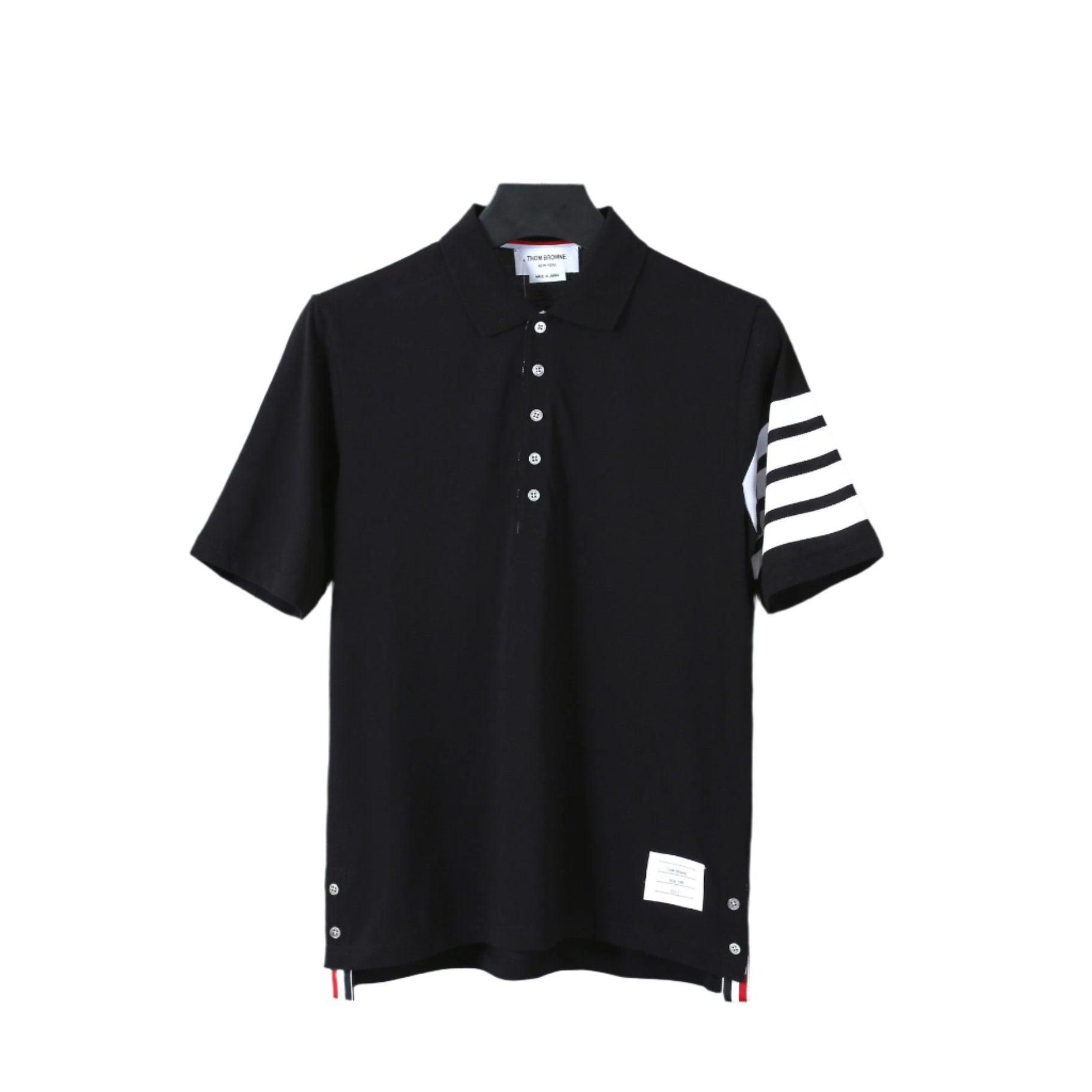 Thom Browne Black T-Shirt with Collar - Banlieue91