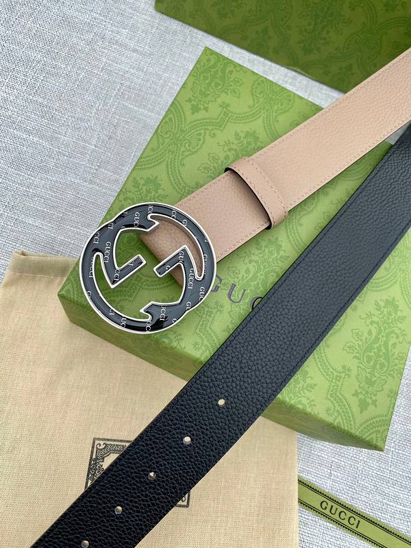 GUCCI Embellished coated-canvas and leather belt 'Beige' - Banlieue91