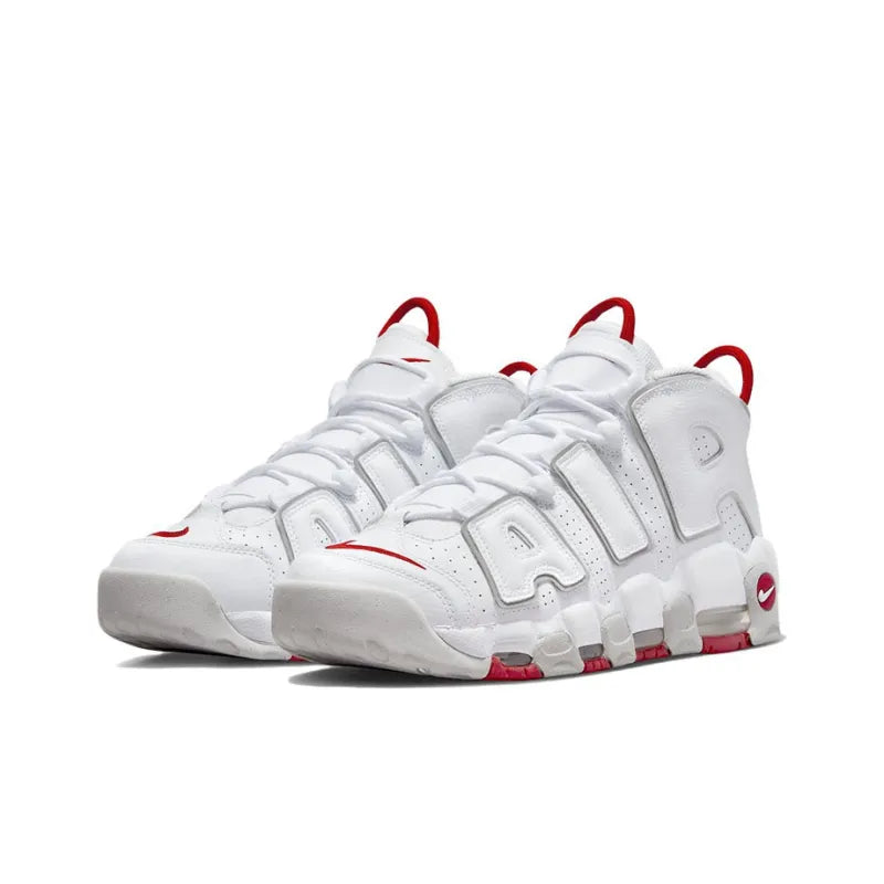 Nike Air More Uptempo 96 White Grey Fog University Red - Banlieue91 -