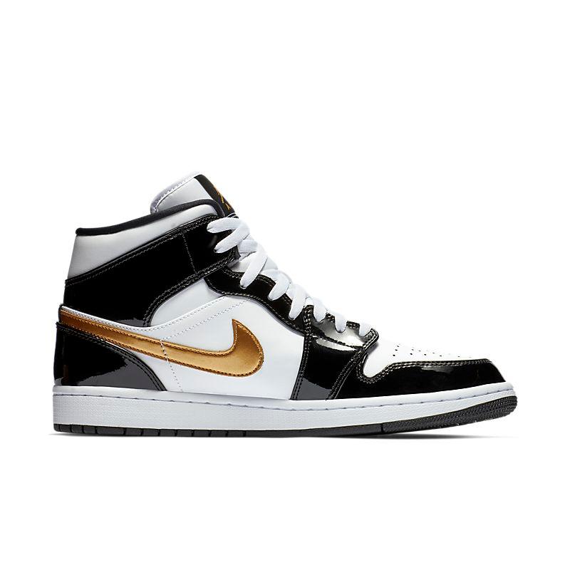 Air Jordan 1 Mid 'Patent Black White Gold' - Banlieue91