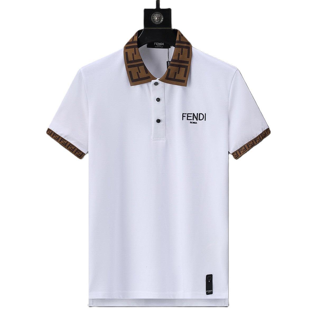 Fendi White T-shirt with Collar - Banlieue91