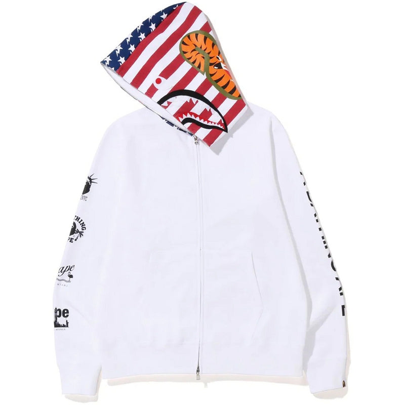 BAPE US Limited Collection USA Shark Hoodie White - Banlieue91