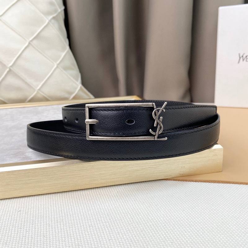 Saint Laurent Classic Monogram Square Buckle Belt Embossed Leather - Banlieue91