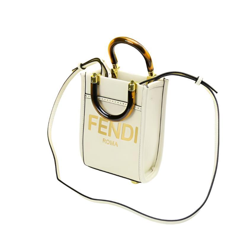 Fendi Vitello King Plexiglass Logo Embossed Mini Fendi Sunshine Shopper Tote - Banlieue91