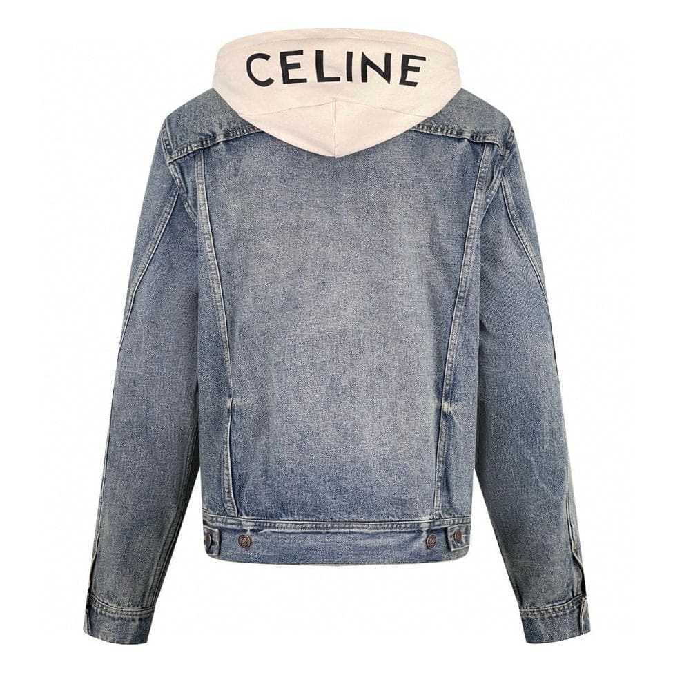 CELINE Washed Grey Denim Jacket – Casual Single-Breasted | Banlieue91