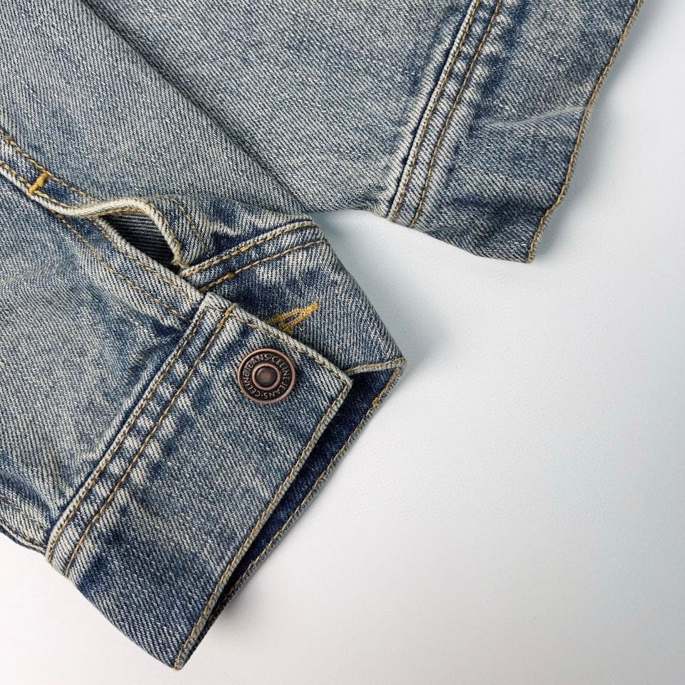 CELINE Washed Grey Denim Jacket – Casual Single-Breasted | Banlieue91