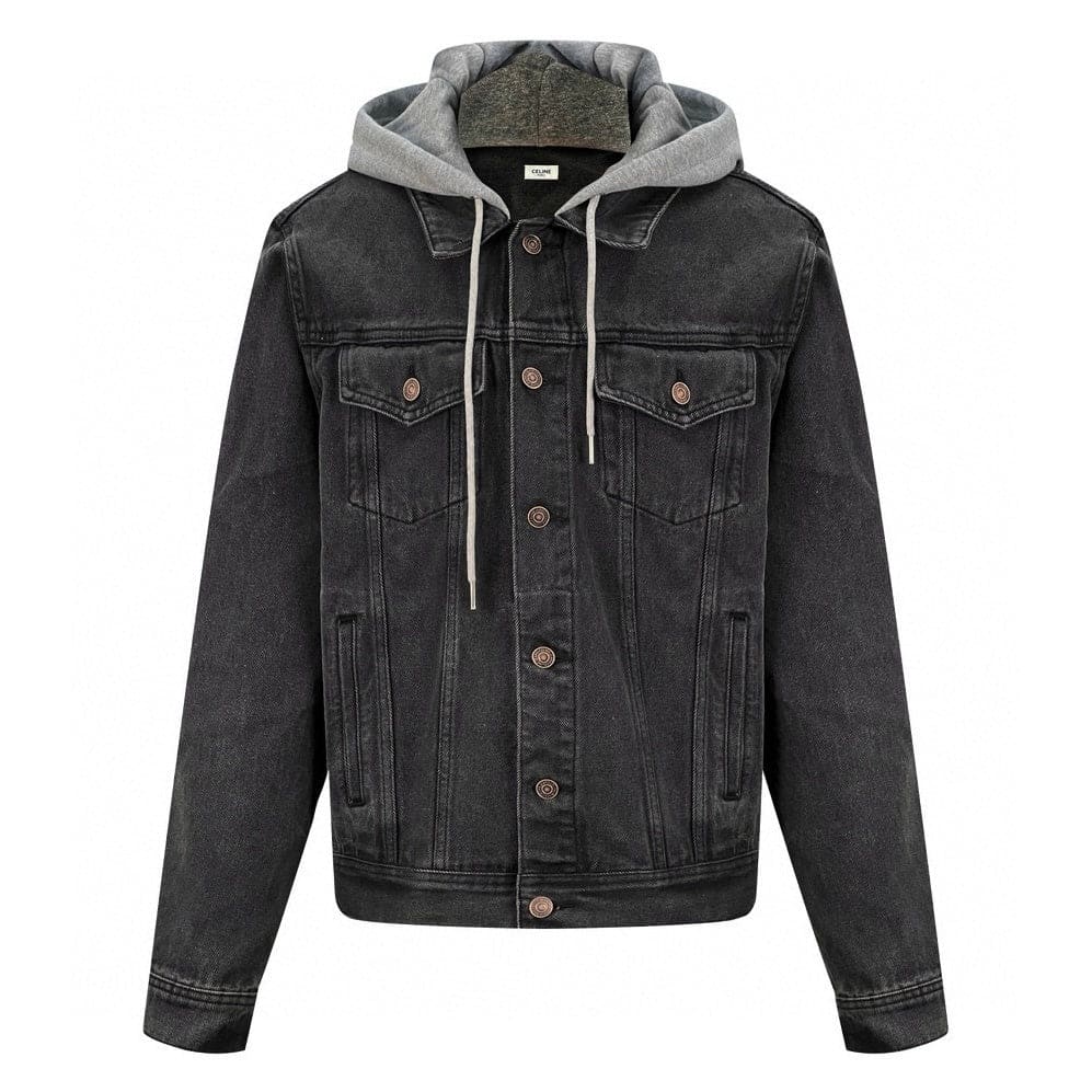 CELINE Washed Grey Denim Jacket – Casual Single-Breasted | Banlieue91
