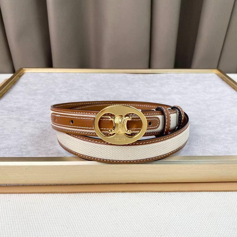 Celine Women Belt 'White/Brown' | Banlieue91