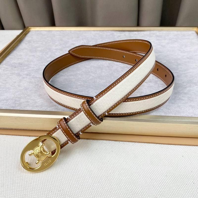 Celine Women Belt 'White/Brown' | Banlieue91