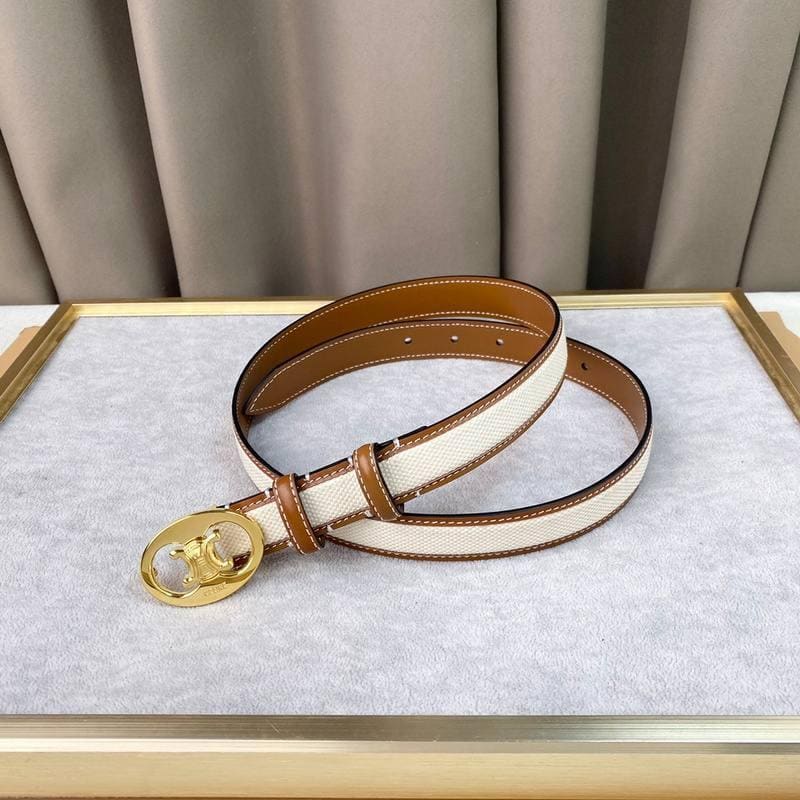 Celine Women Belt 'White/Brown' | Banlieue91